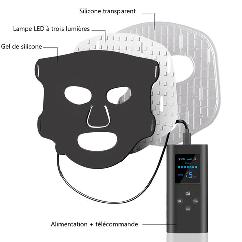 MASQUE LED VISAGE LUMINOTHERAPIE 7 COULEURS