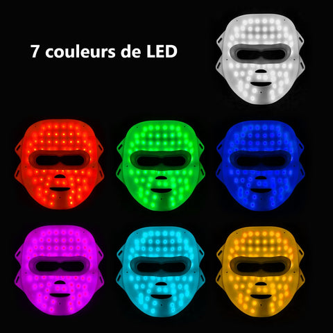 MASQUE LED VISAGE LUMINOTHERAPIE 7 COULEURS