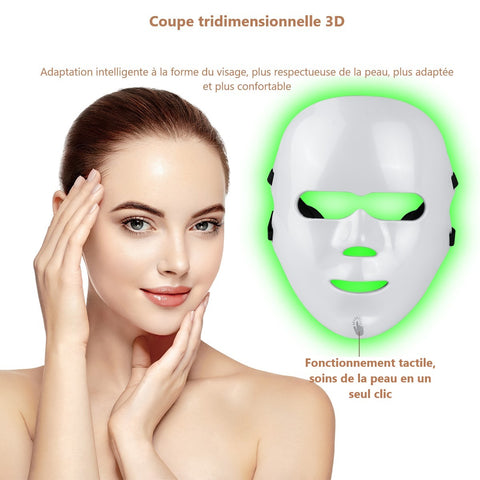 MASQUE LED VISAGE LUMINOTHERAPIE 7 COULEURS