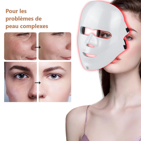 MASQUE LED VISAGE LUMINOTHERAPIE 7 COULEURS