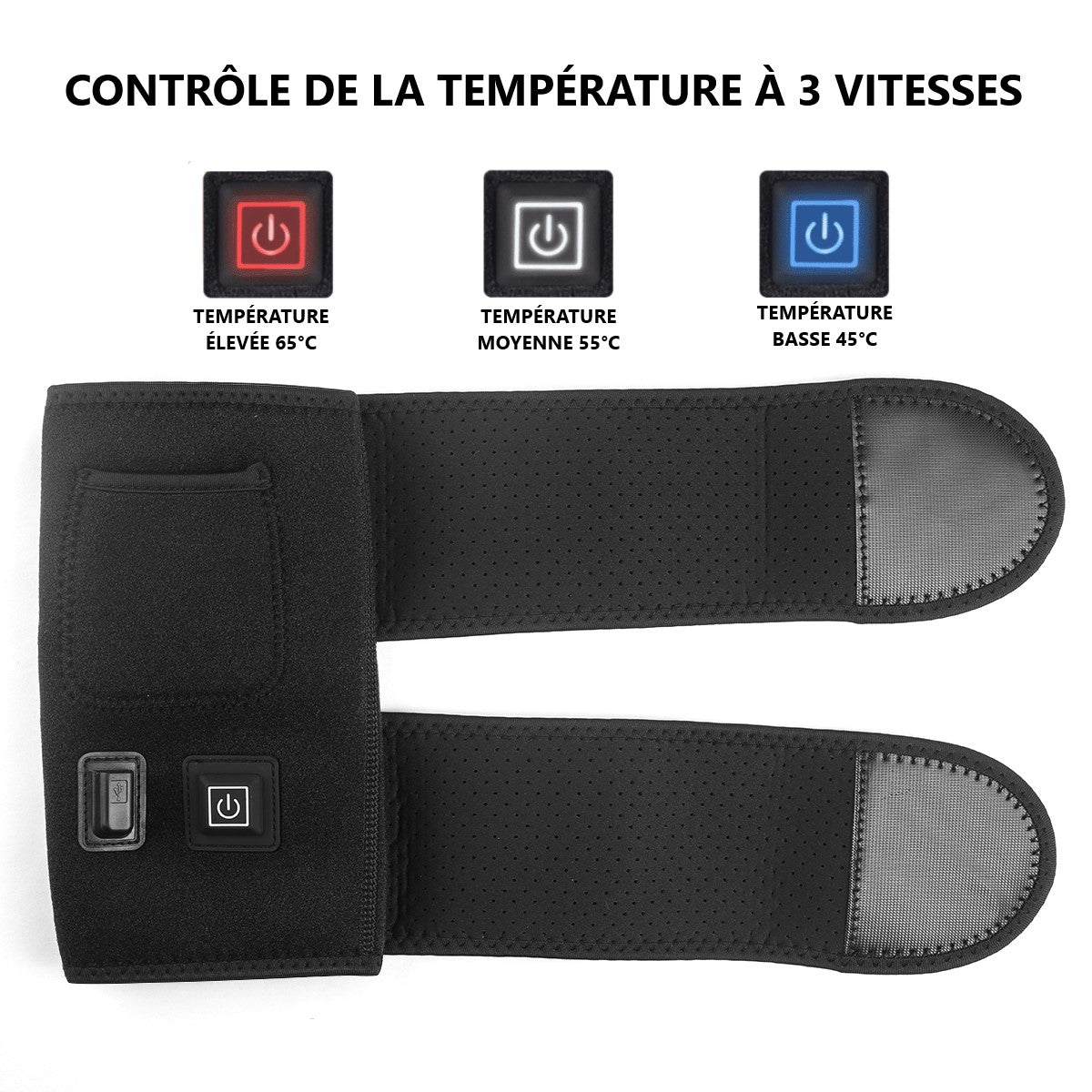 Genouillère thermo thérapeutique chauffante