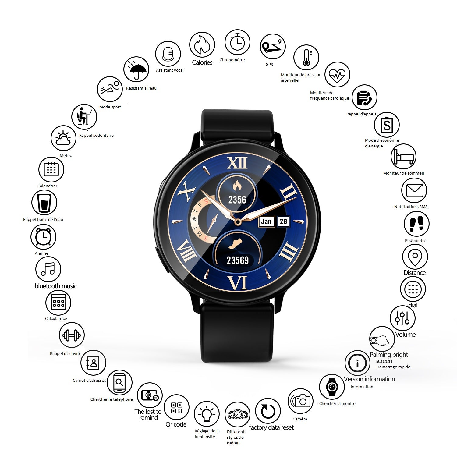 MONTRE CONNECTEE BLUETOOTH MULTIFONCTIONS April Move